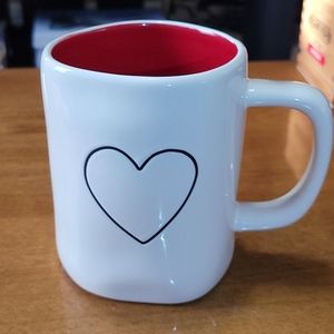 Rae Dunn Heart mug , red interior.  NeW!